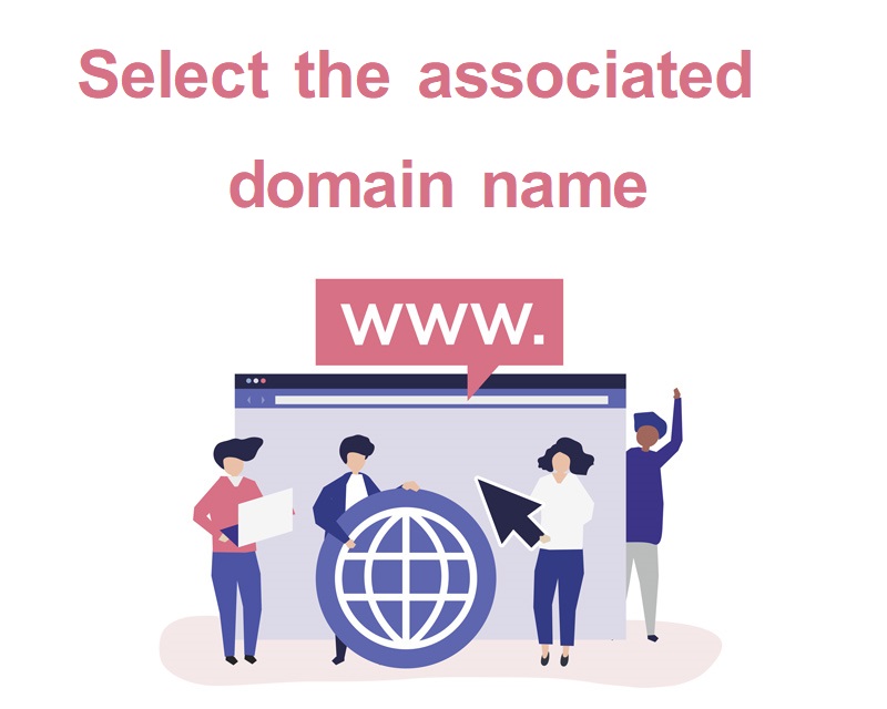 Select the associated domain name