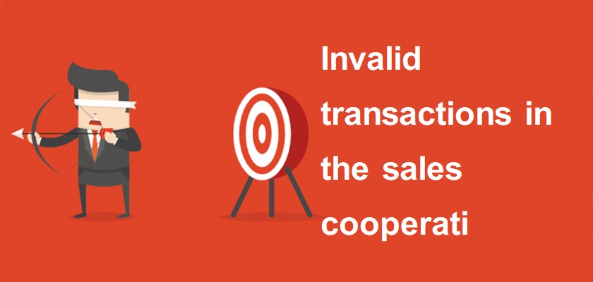 Invalid transactions in the sales cooperation system