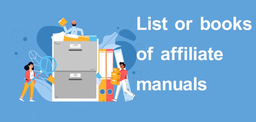 List or books of affiliate manuals